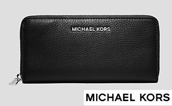 michael kors-black-zip-wallet